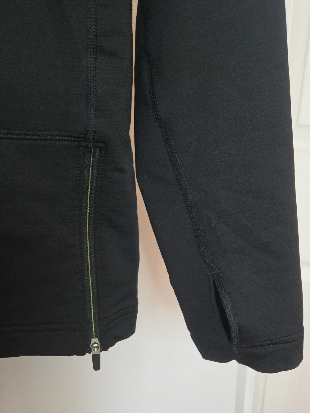 Boys Nike Pro Hyperwarm Dri Fit Fitted Hoodie Black Neon Yellow Thumbholes Large